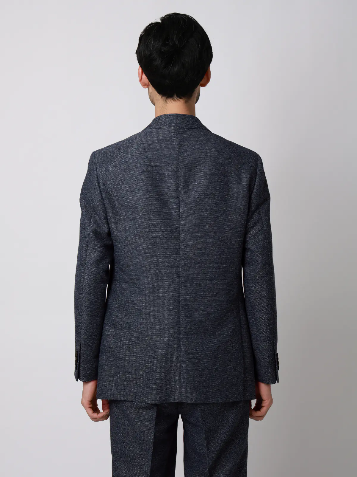 ジャケット/ウォッシャブル/ストレッチ/コットンウールブレンド/織柄/CR03 ブルー S