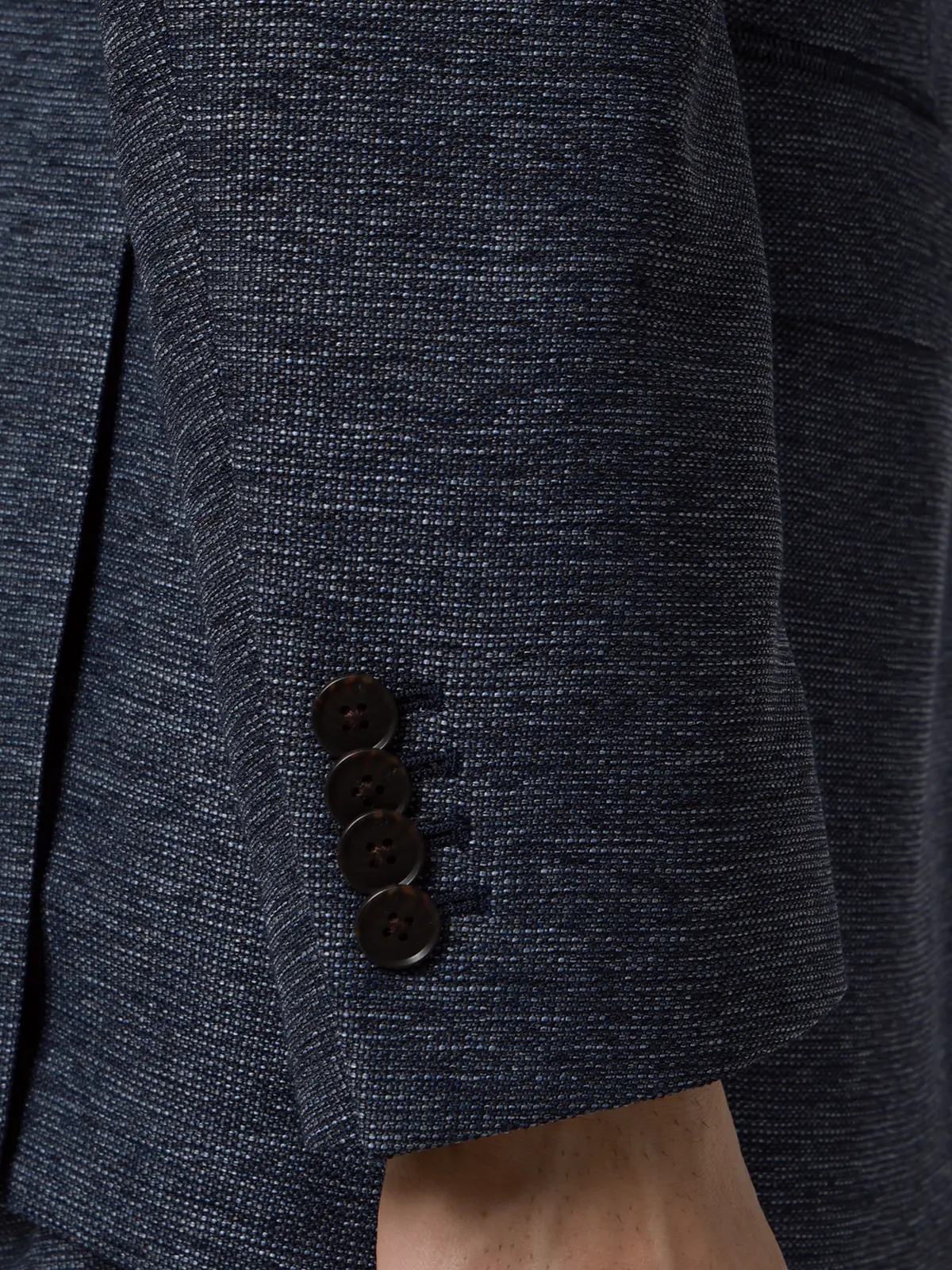 ジャケット/ウォッシャブル/ストレッチ/コットンウールブレンド/織柄/CR03 ブルー S