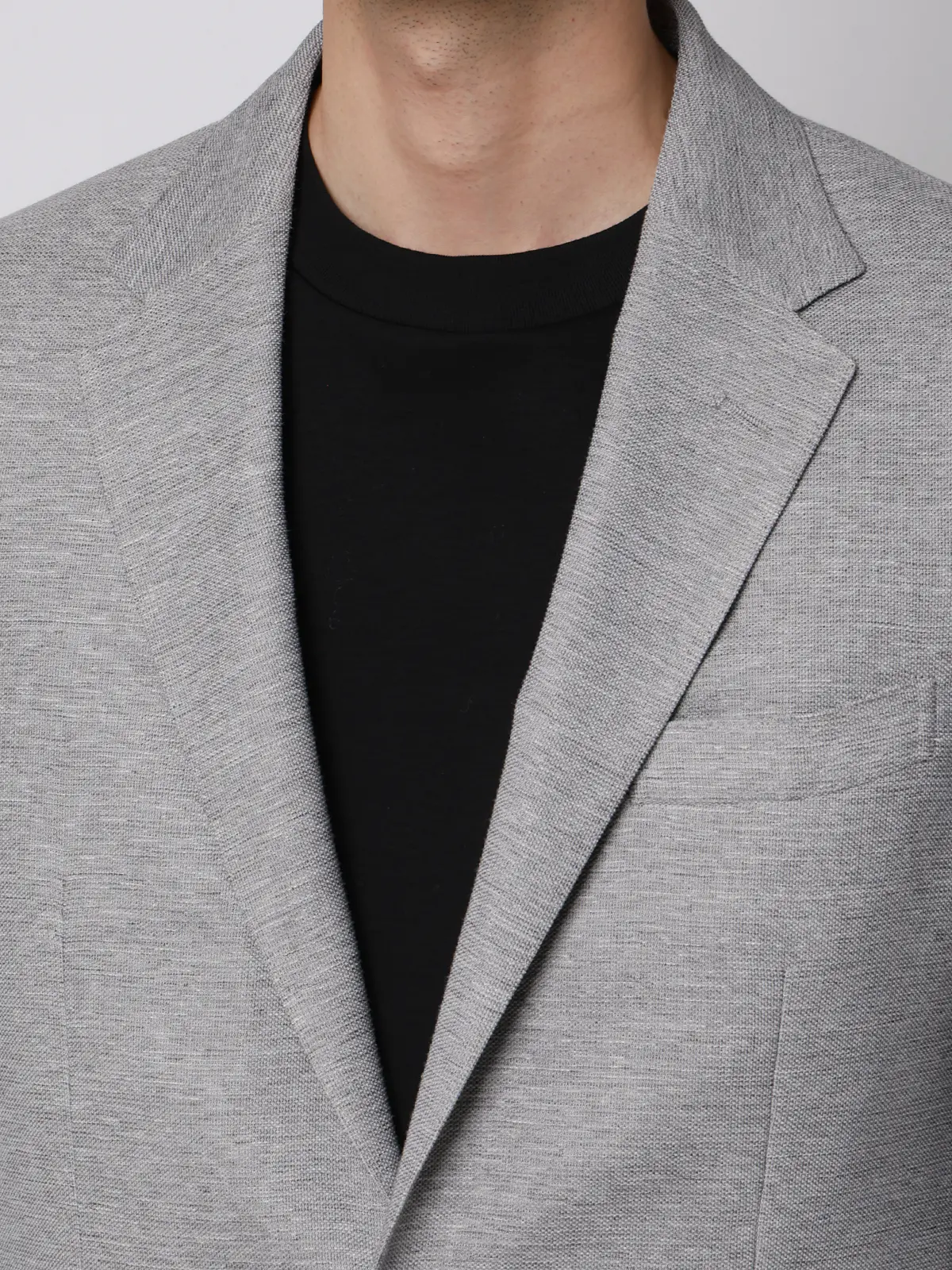 ジャケット/ウォッシャブル/ストレッチ/コットンウールブレンド/織柄/CR03 ライトグレー S