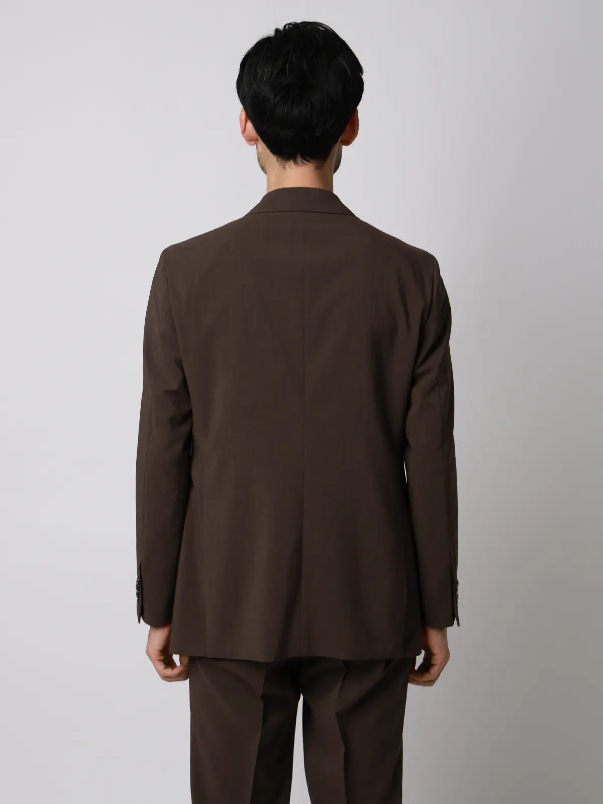 ジャケット／ウォッシャブル／ストレッチ／接触冷感／リネンライクポリエステル／無地／CR03 ブラウン S