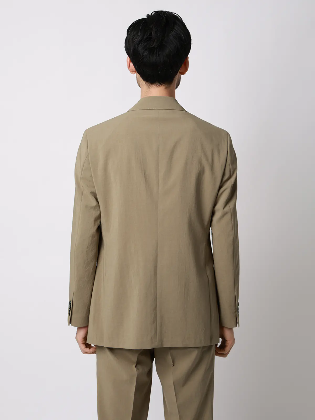 ジャケット／ウォッシャブル／ストレッチ／接触冷感／リネンライクポリエステル／無地／CR03 ベージュ S