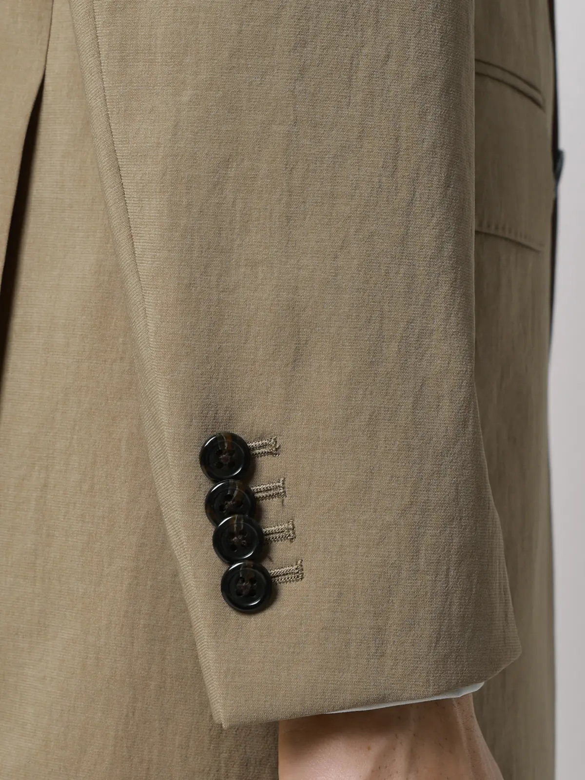 ジャケット／ウォッシャブル／ストレッチ／接触冷感／リネンライクポリエステル／無地／CR03 ベージュ S