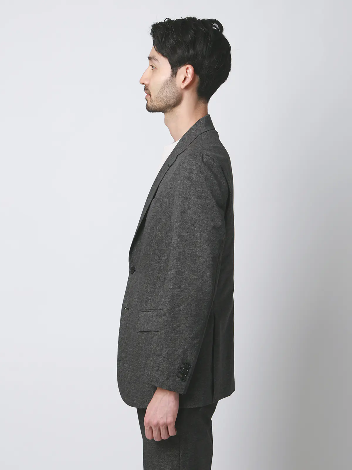 ジャケット／ウォッシャブル／ストレッチ／接触冷感／COOL DOTS／織柄／CR04 グレー S