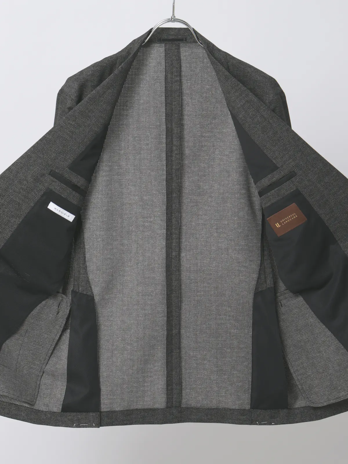 ジャケット／ウォッシャブル／ストレッチ／接触冷感／COOL DOTS／織柄／CR04 グレー S