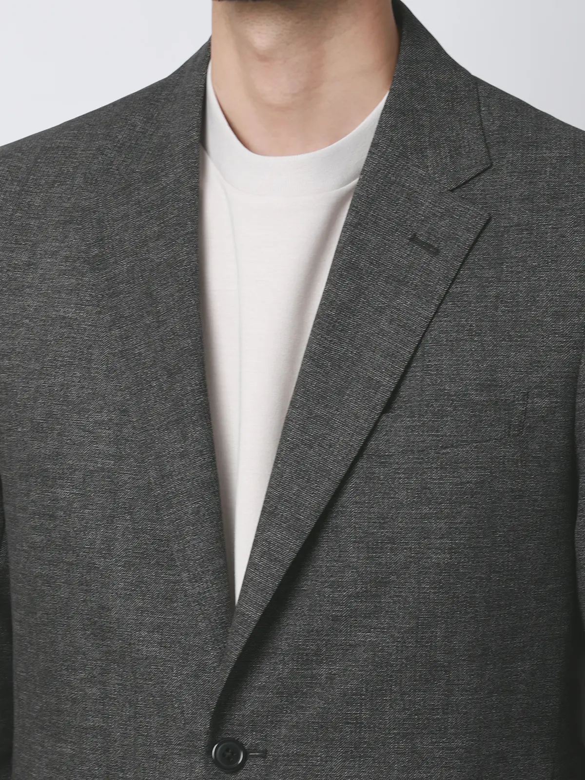 ジャケット／ウォッシャブル／ストレッチ／接触冷感／COOL DOTS／織柄／CR04 グレー S