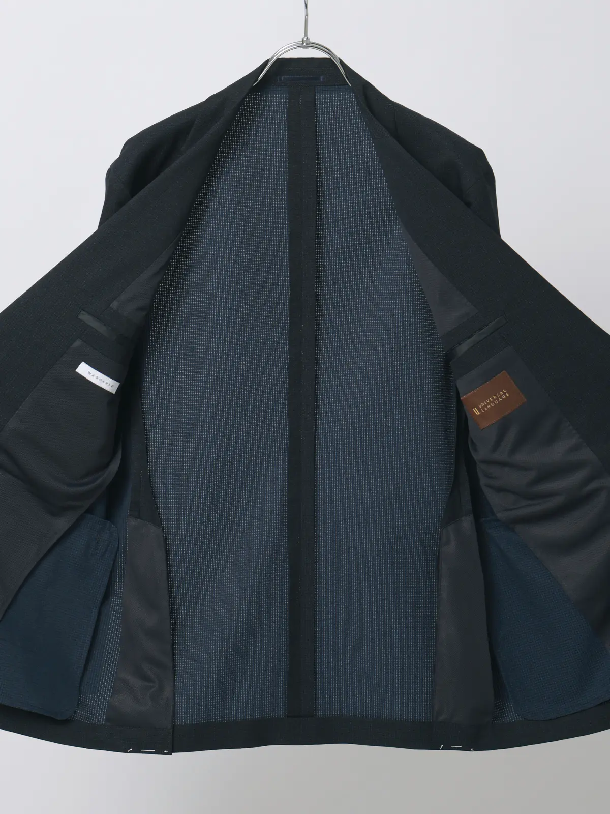 ジャケット／ウォッシャブル／ストレッチ／接触冷感／COOL DOTS／織柄／CR04 ネイビー S