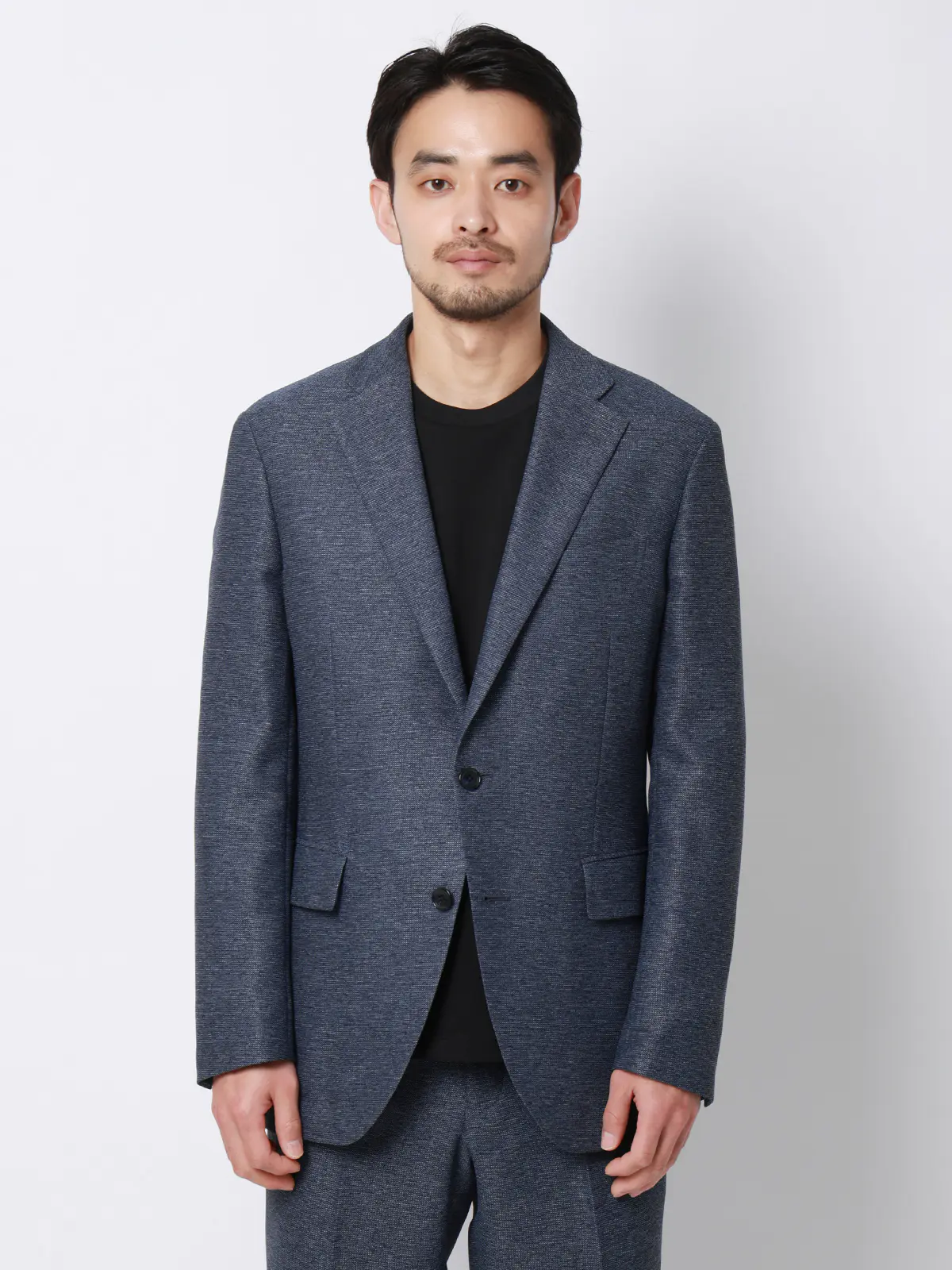 涼しい最高ジャケット／ウォッシャブル／ストレッチ／からみ織り／織柄／CH28 ブルー S