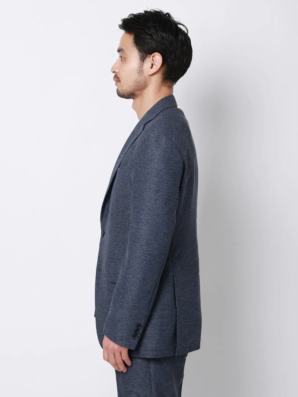 涼しい最高ジャケット／ウォッシャブル／ストレッチ／からみ織り／織柄／CH28 ブルー S