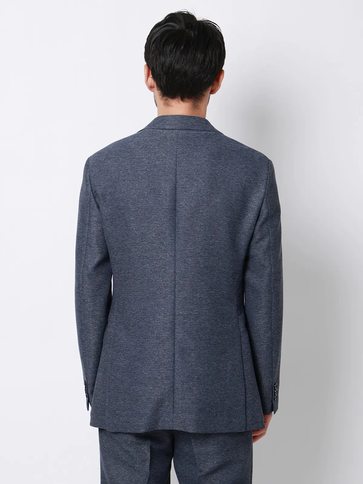 涼しい最高ジャケット／ウォッシャブル／ストレッチ／からみ織り／織柄／CH28 ブルー S