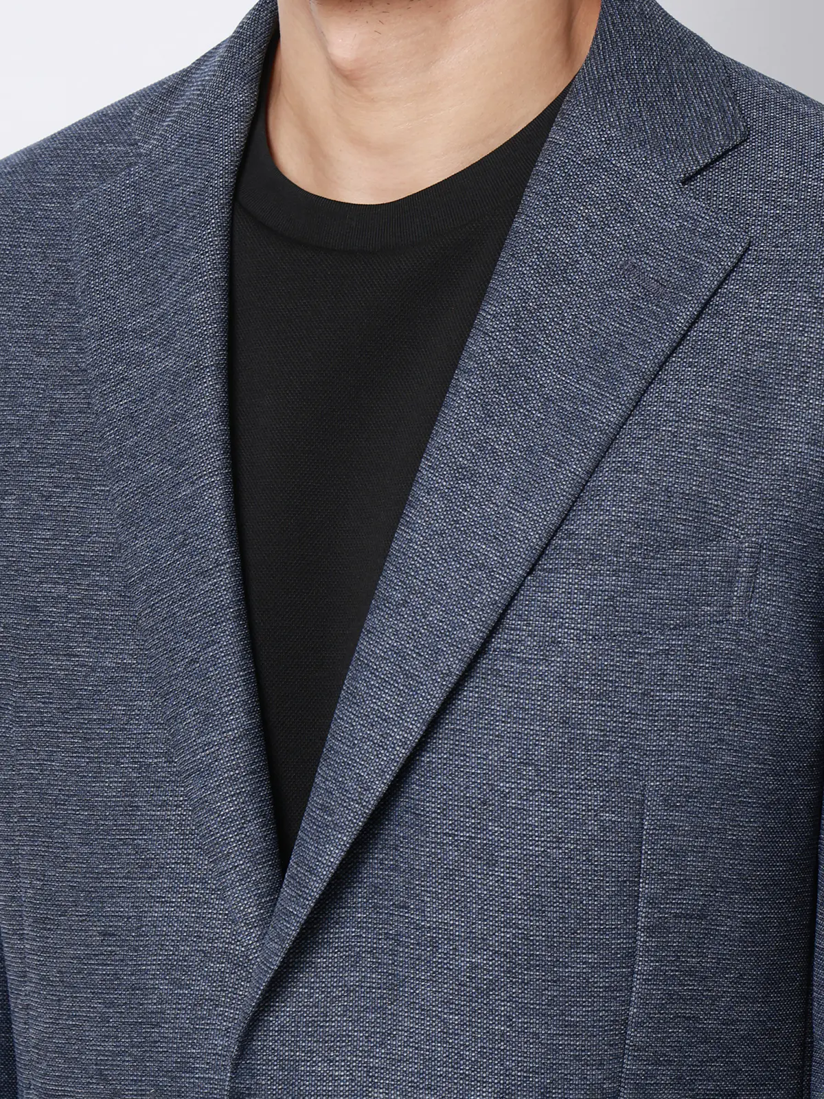 涼しい最高ジャケット／ウォッシャブル／ストレッチ／からみ織り／織柄／CH28 ブルー S