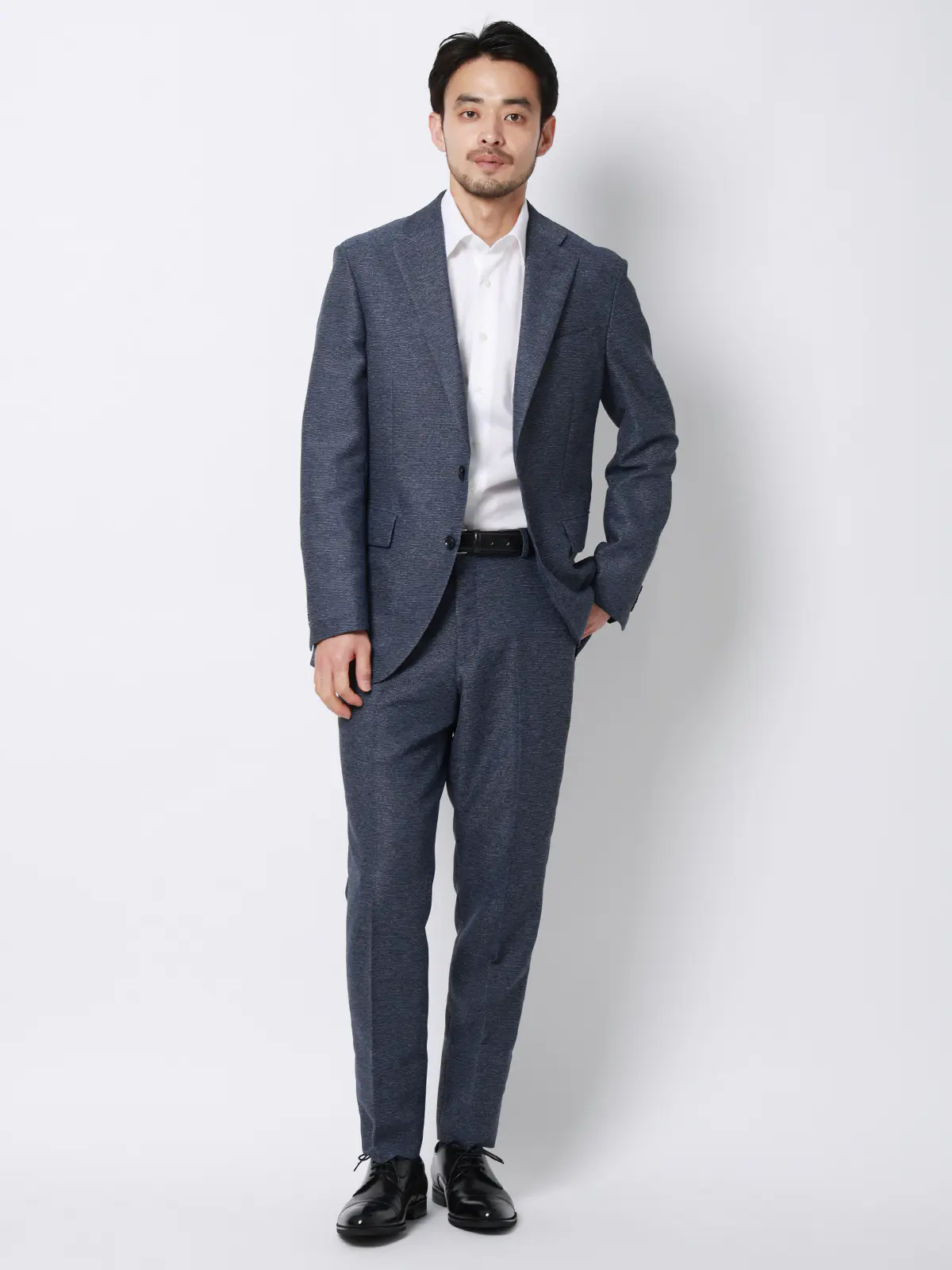 涼しい最高ジャケット／ウォッシャブル／ストレッチ／からみ織り／織柄／CH28 ブルー S