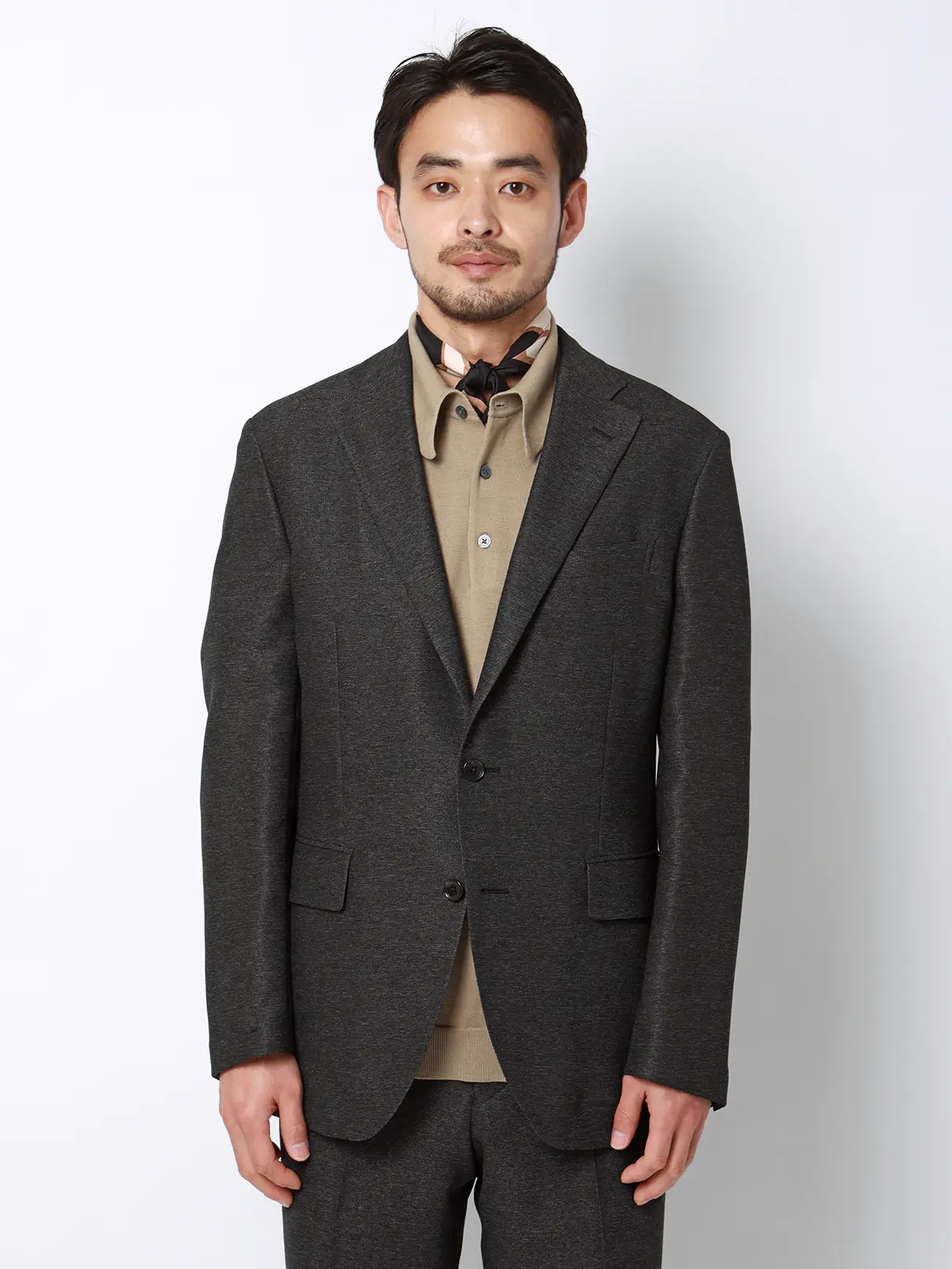 涼しい最高ジャケット／ウォッシャブル／ストレッチ／からみ織り／織柄／CH28 グレー S