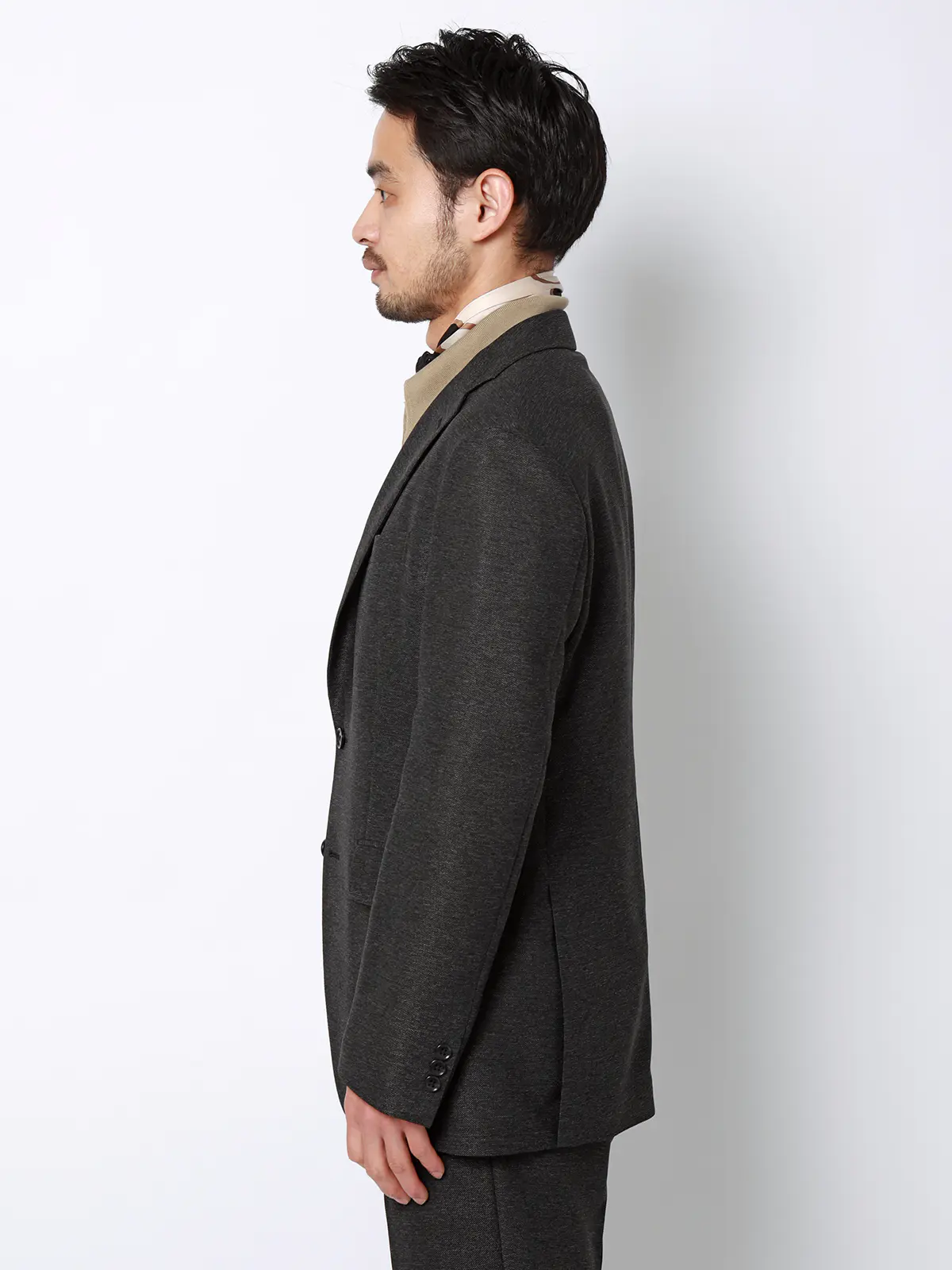 涼しい最高ジャケット／ウォッシャブル／ストレッチ／からみ織り／織柄／CH28 グレー S