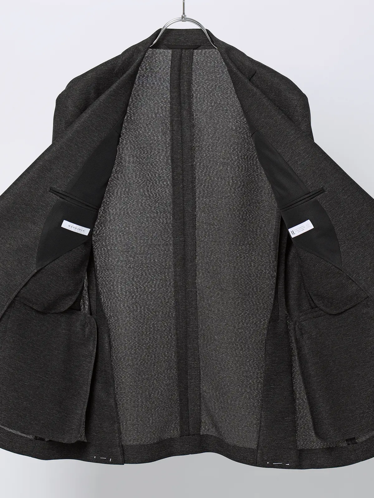 涼しい最高ジャケット／ウォッシャブル／ストレッチ／からみ織り／織柄／CH28 グレー S