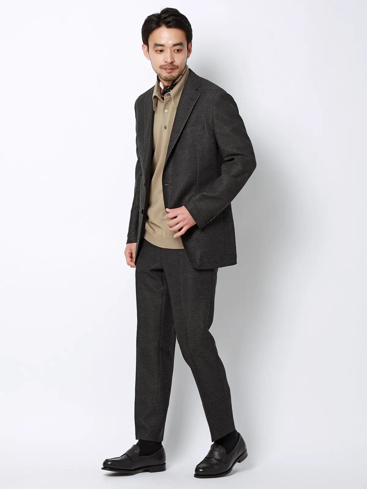 涼しい最高ジャケット／ウォッシャブル／ストレッチ／からみ織り／織柄／CH28 グレー S