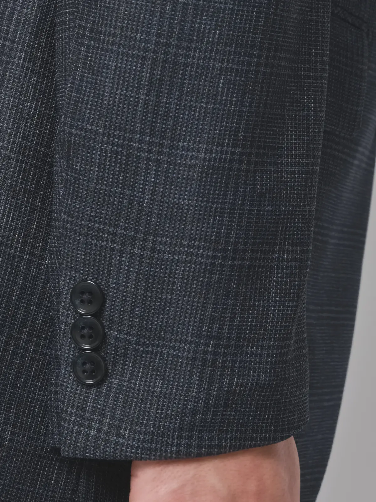 涼しい最高ジャケット／ウォッシャブル／ストレッチ／からみ織り／グレンチェック／CH28 ネイビー S