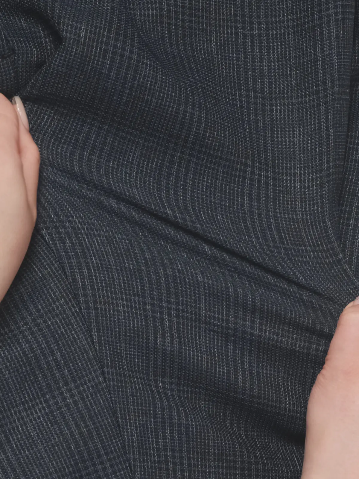 涼しい最高ジャケット／ウォッシャブル／ストレッチ／からみ織り／グレンチェック／CH28 ネイビー S