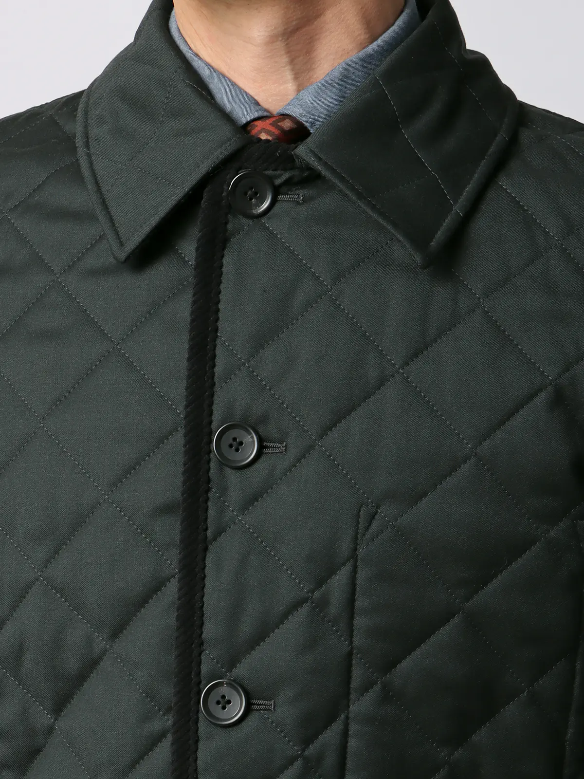 キルティングアウター／CANONICO／21μPRUNELLE／ウール／無地 グリーン 3L