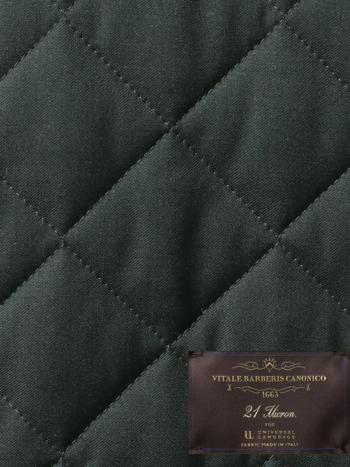 キルティングアウター／CANONICO／21μPRUNELLE／ウール／無地 グリーン 3L