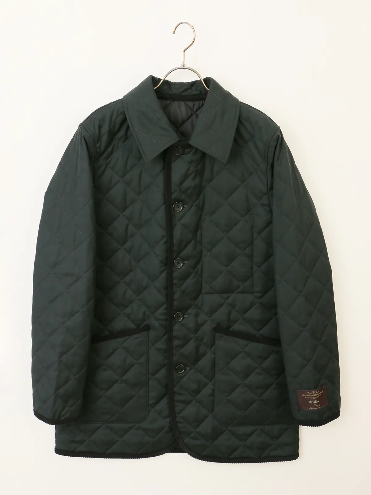 キルティングアウター／CANONICO／21μPRUNELLE／ウール／無地 グリーン 3L