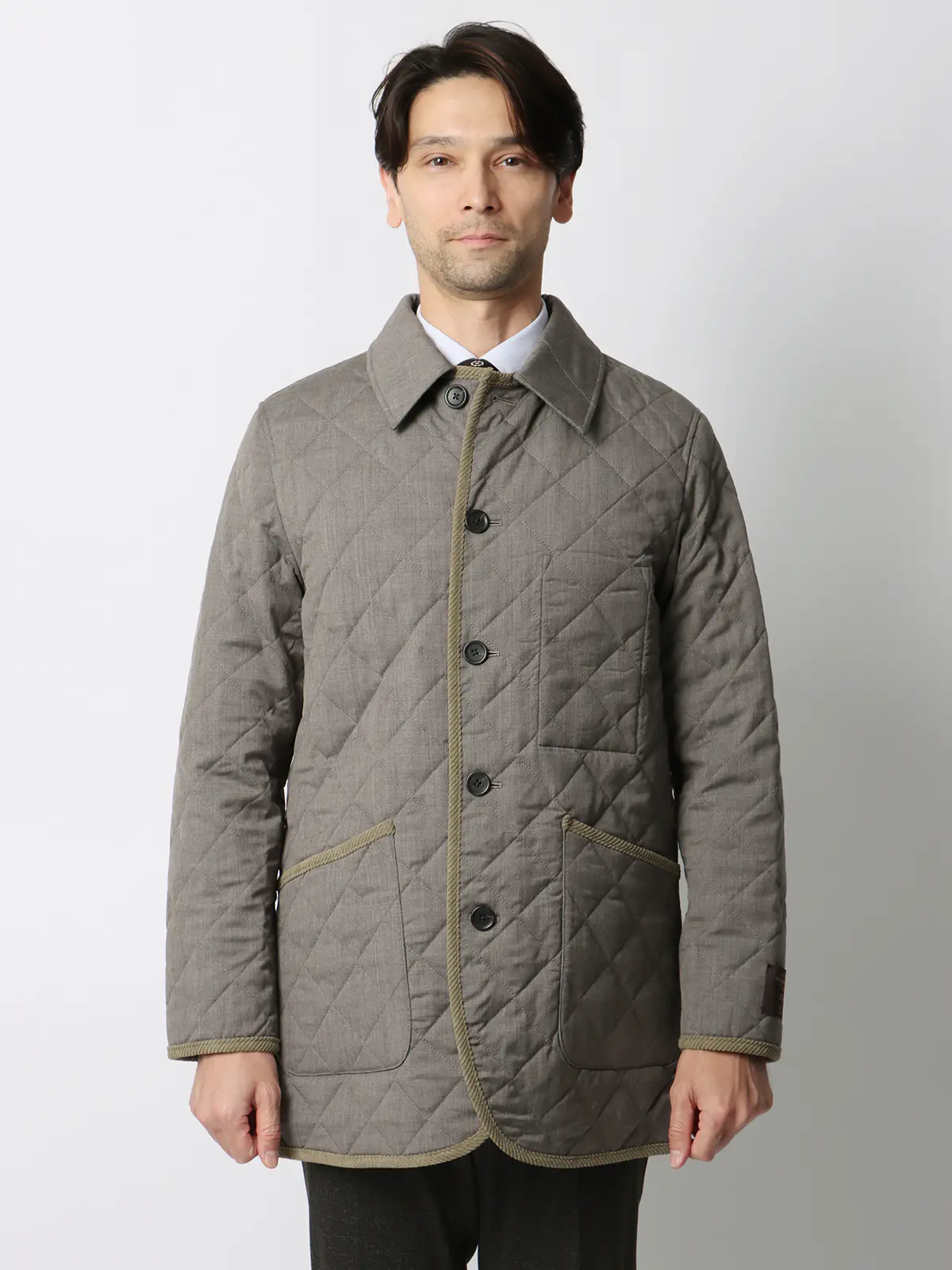 キルティングアウター/CANONICO/21μPRUNELLE/ウール/無地 ベージュ S