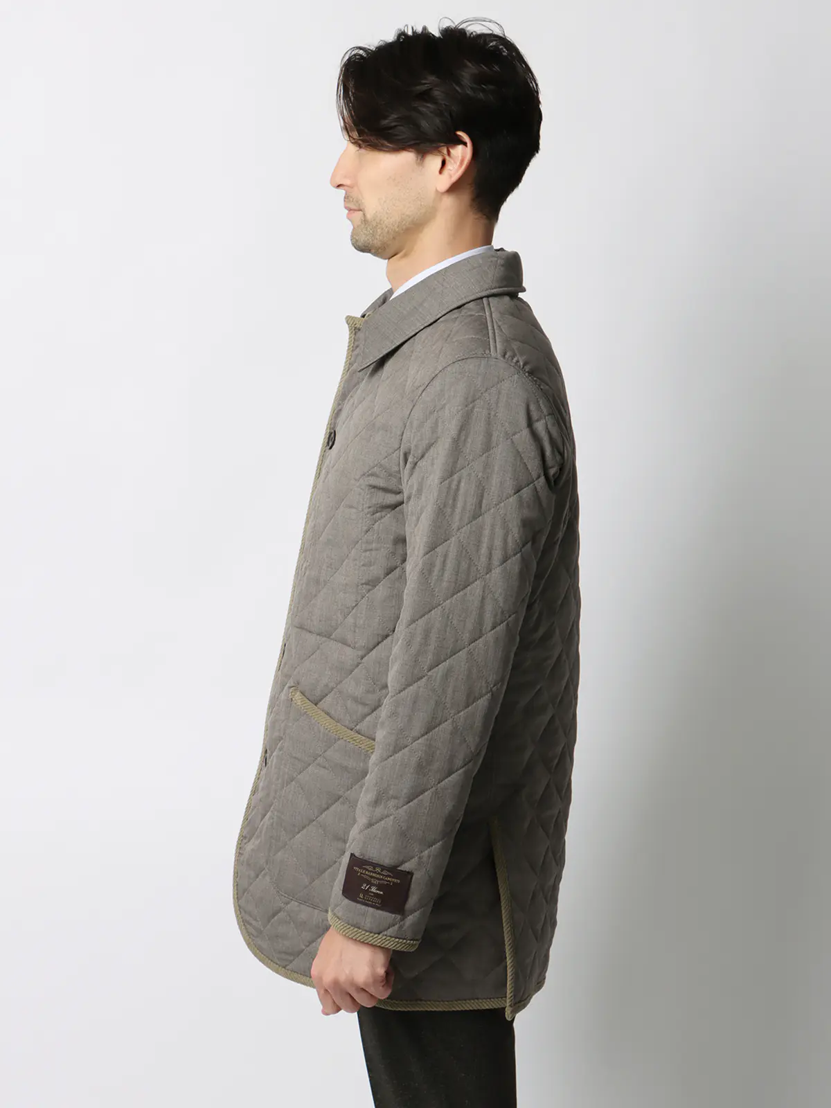 キルティングアウター/CANONICO/21μPRUNELLE/ウール/無地 ベージュ S