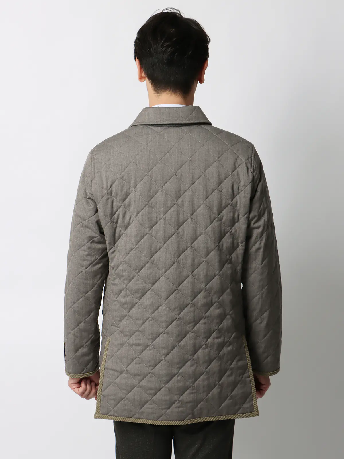 キルティングアウター/CANONICO/21μPRUNELLE/ウール/無地 ベージュ S