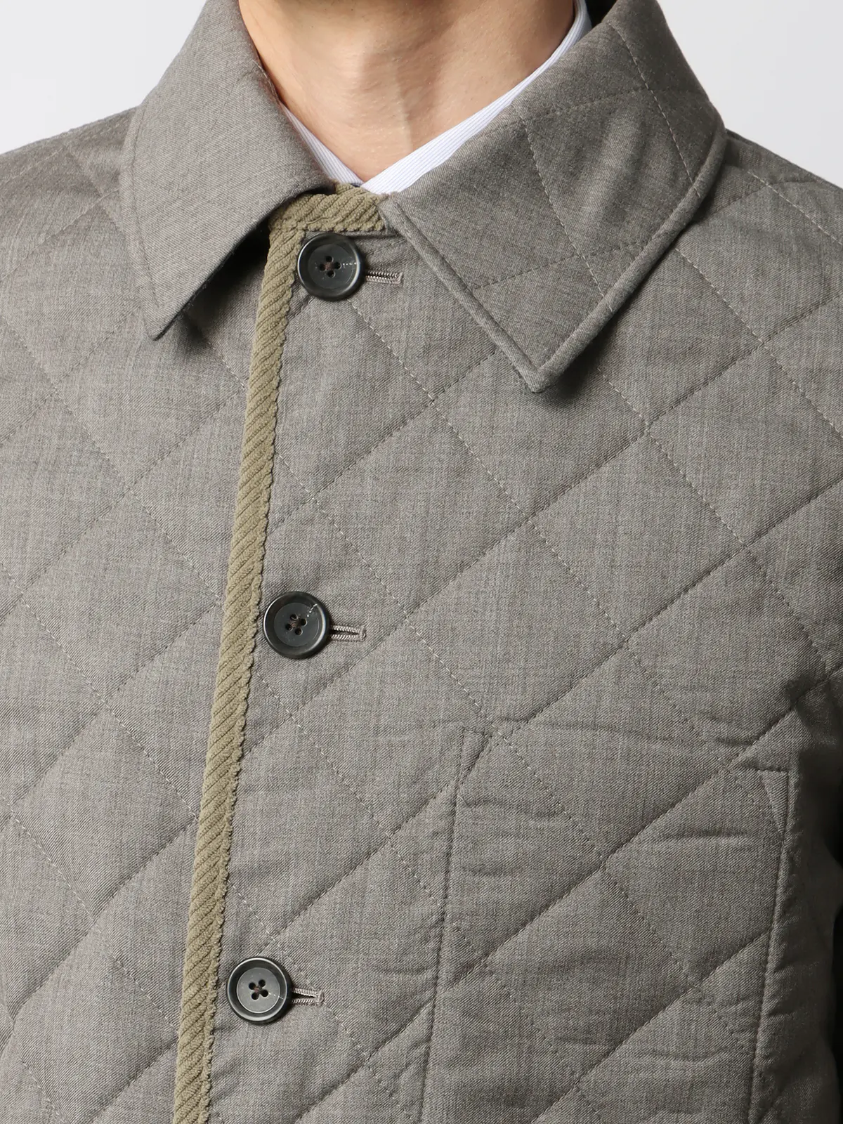 キルティングアウター/CANONICO/21μPRUNELLE/ウール/無地 ベージュ S