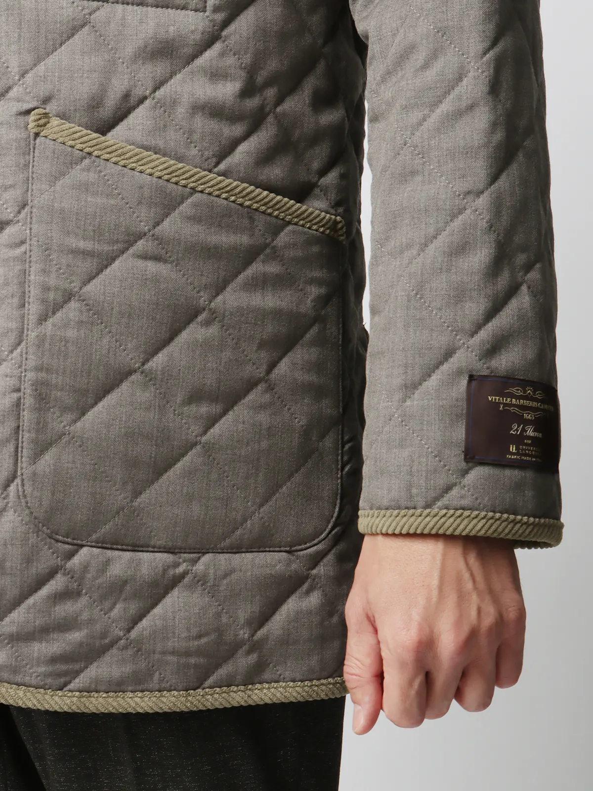 キルティングアウター/CANONICO/21μPRUNELLE/ウール/無地 ベージュ S