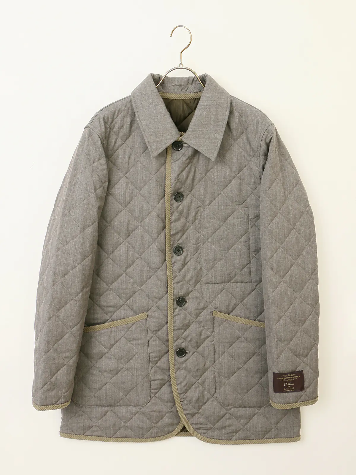 キルティングアウター/CANONICO/21μPRUNELLE/ウール/無地 ベージュ S