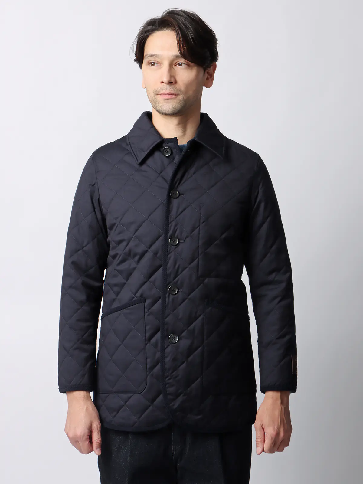 キルティングアウター/CANONICO/21μPRUNELLE/ウール/無地 ネイビー S