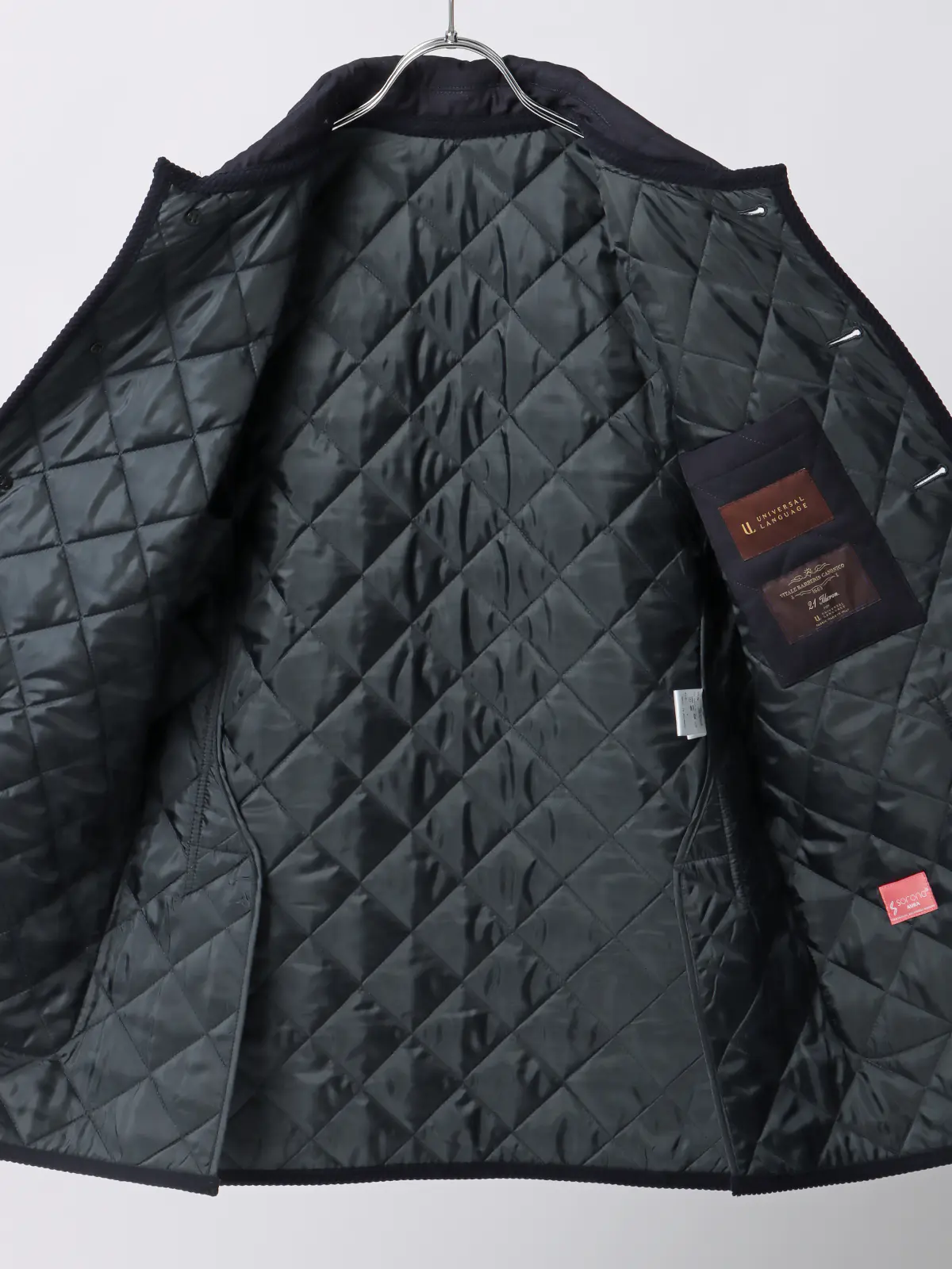 キルティングアウター/CANONICO/21μPRUNELLE/ウール/無地 ネイビー S