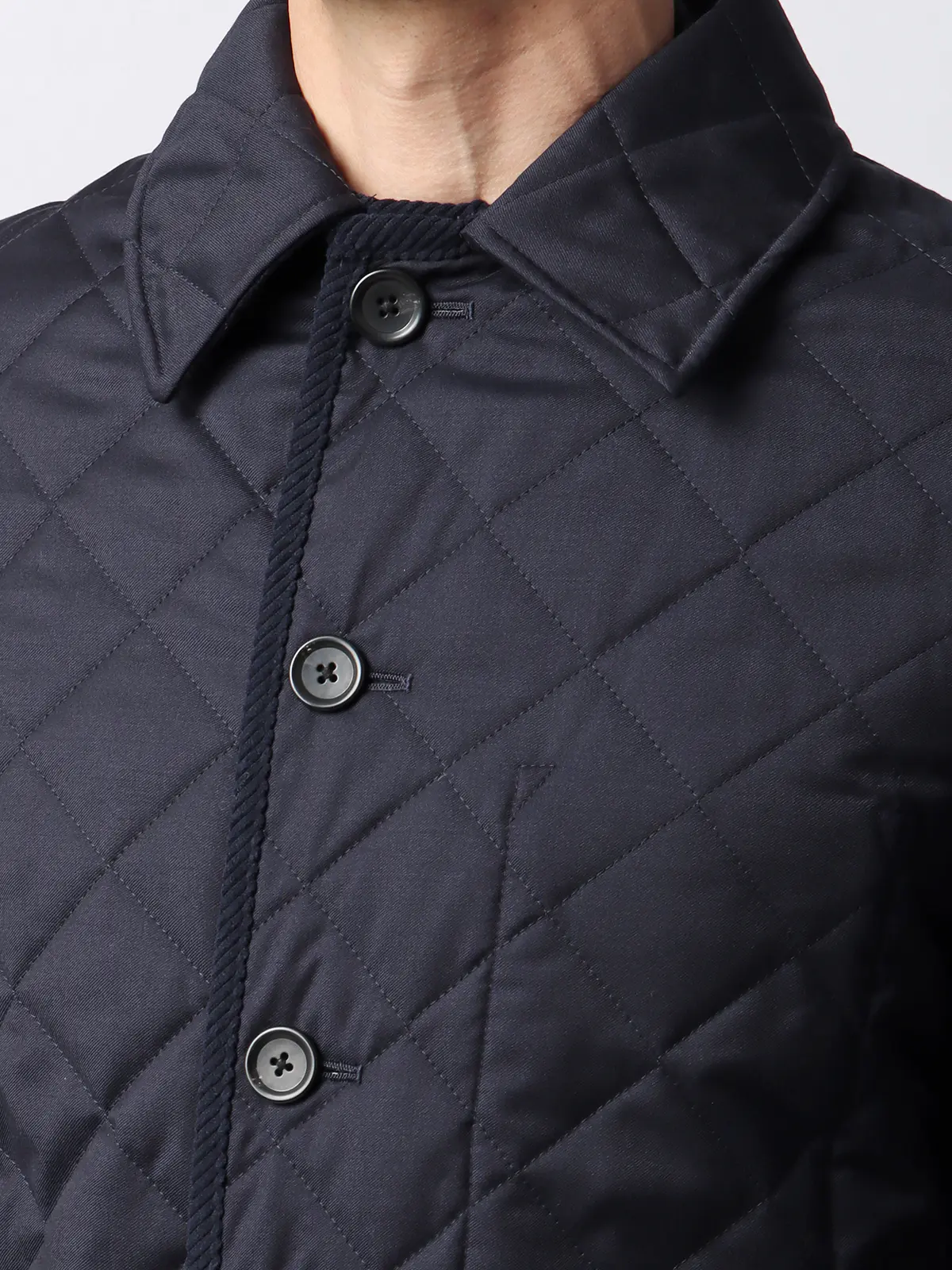 キルティングアウター/CANONICO/21μPRUNELLE/ウール/無地 ネイビー S