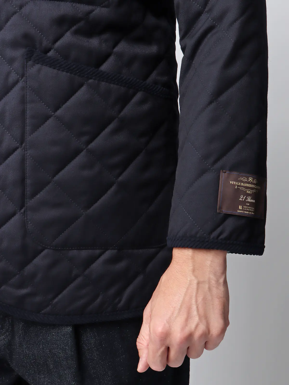 キルティングアウター/CANONICO/21μPRUNELLE/ウール/無地 ネイビー S