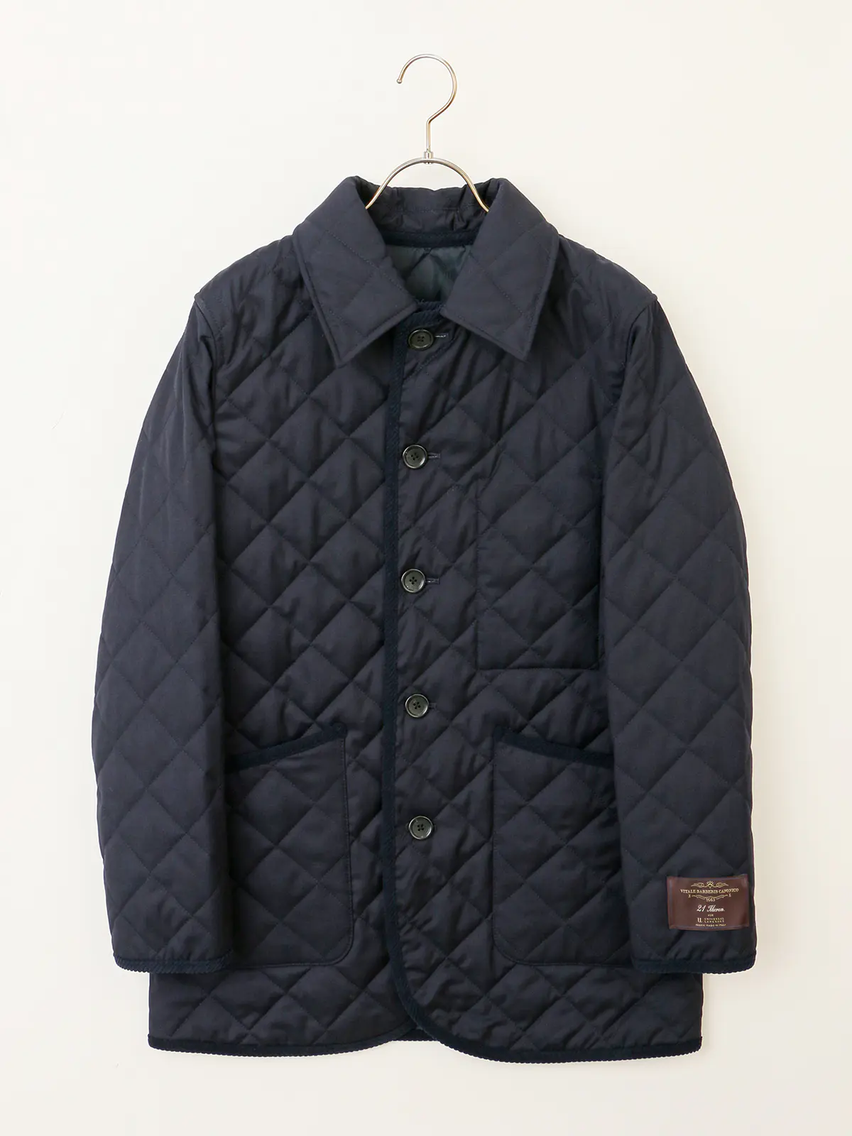 キルティングアウター/CANONICO/21μPRUNELLE/ウール/無地 ネイビー S
