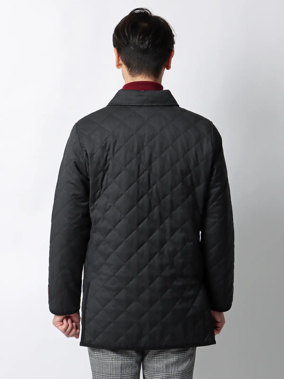 キルティングアウター／CANONICO／21μPRUNELLE／ウール／無地 グレー 3L