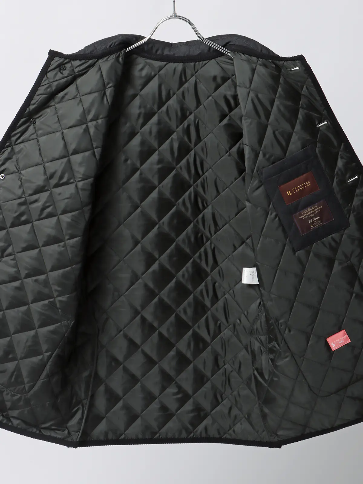 キルティングアウター／CANONICO／21μPRUNELLE／ウール／無地 グレー 3L