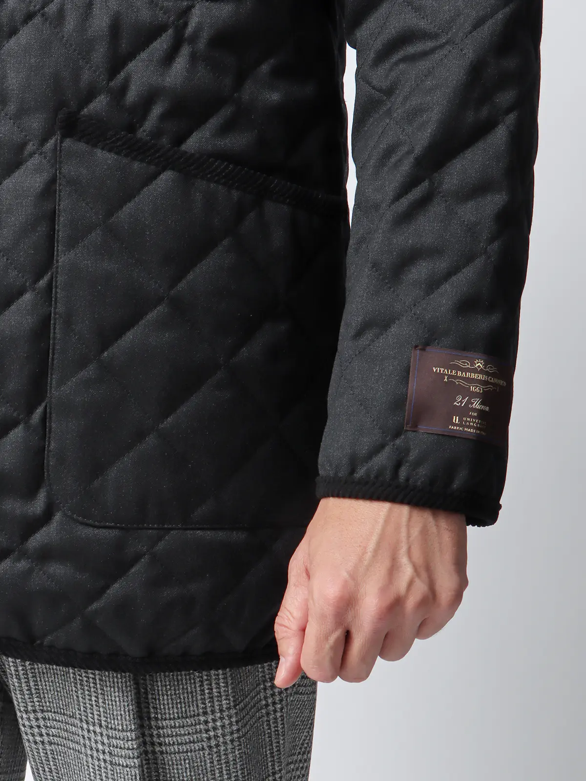 キルティングアウター／CANONICO／21μPRUNELLE／ウール／無地 グレー 3L