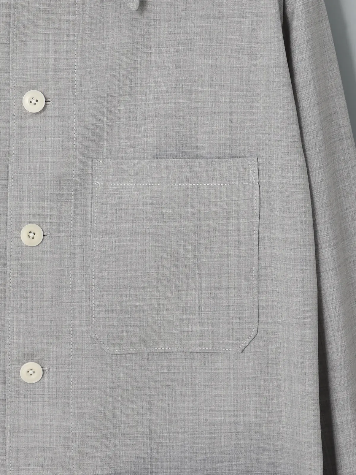 GOOVI／カバーオールジャケット／SUPER100’sウールトロピカル／無地 ライトグレー 1