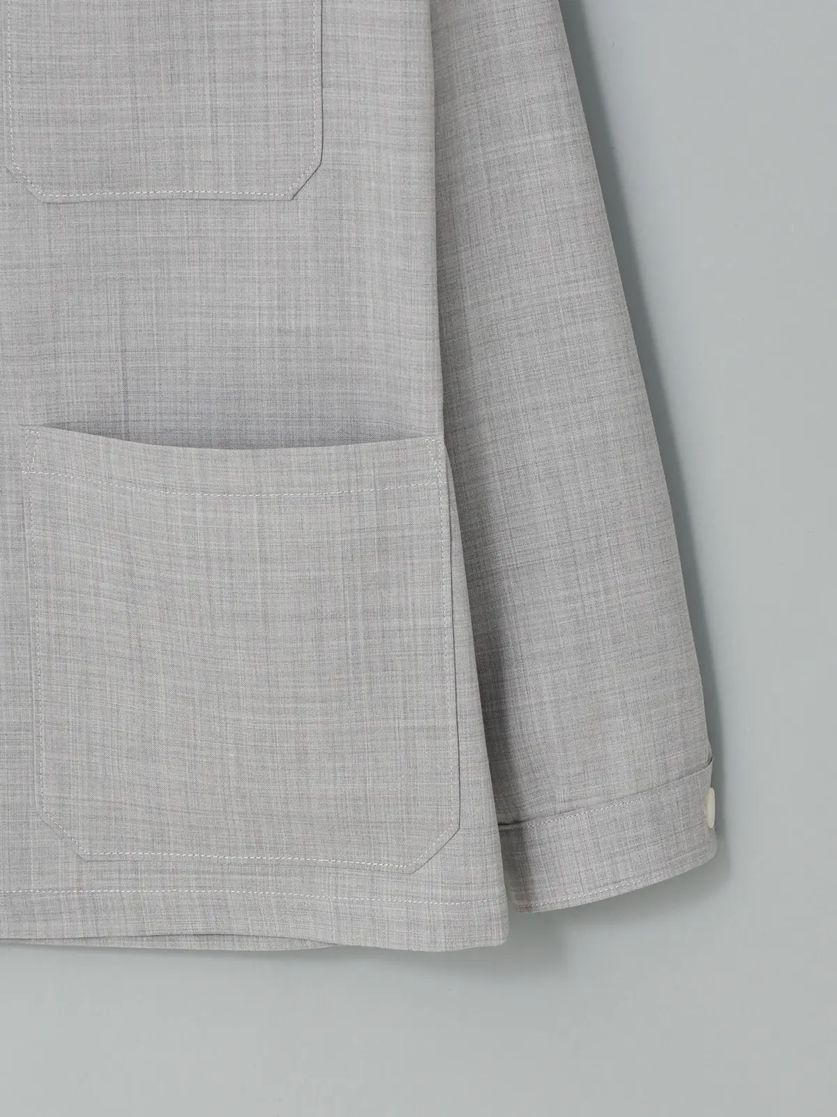 GOOVI／カバーオールジャケット／SUPER100’sウールトロピカル／無地 ライトグレー 1