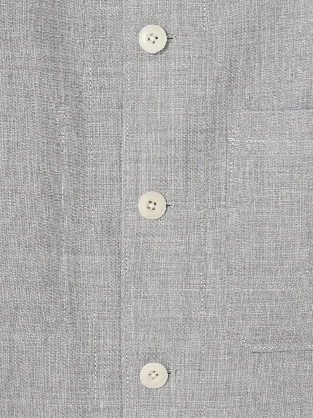 GOOVI／カバーオールジャケット／SUPER100’sウールトロピカル／無地 ライトグレー 1