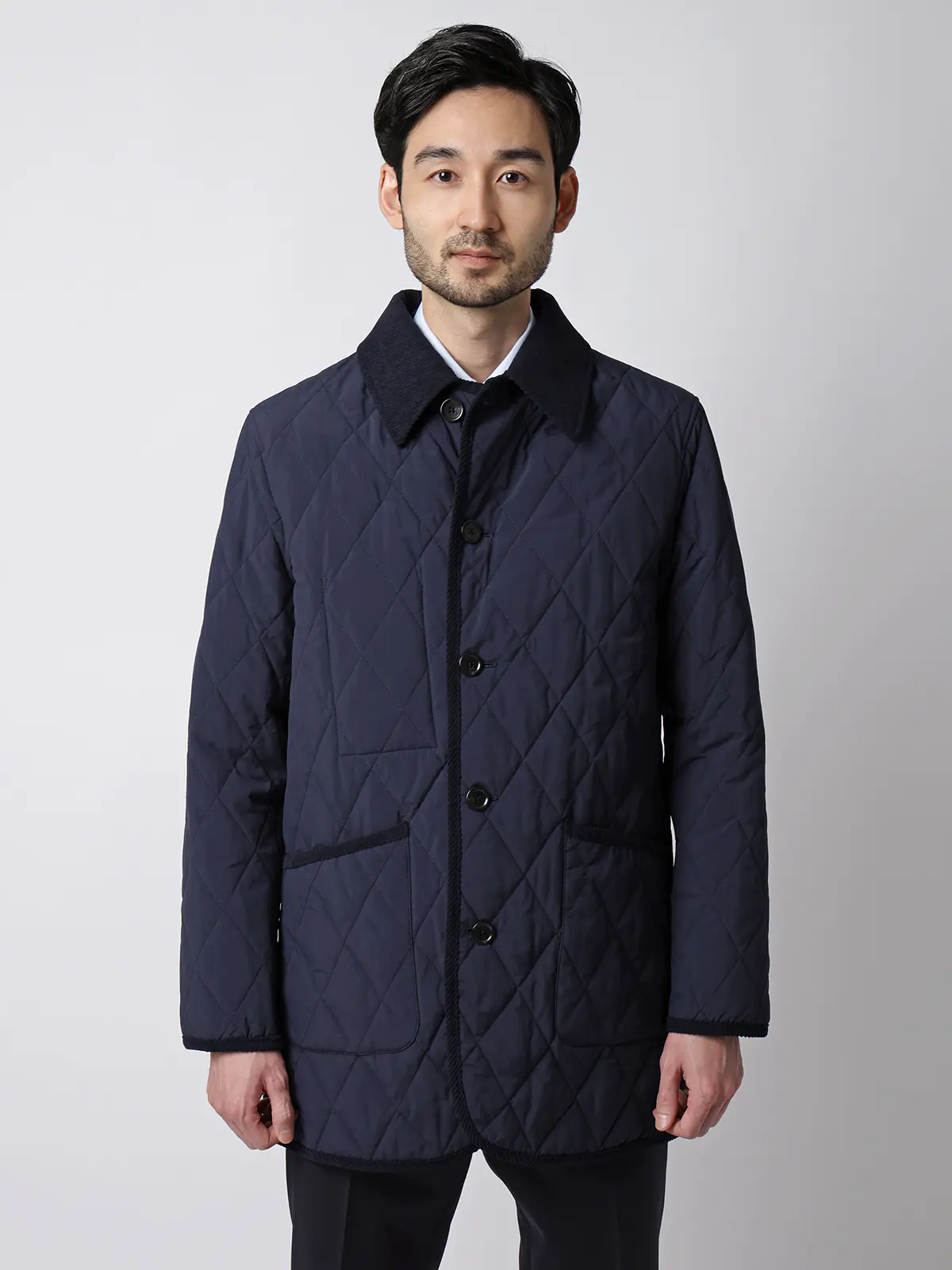 キルティングアウター/撥水/コーデュラナイロン/無地 ネイビー S