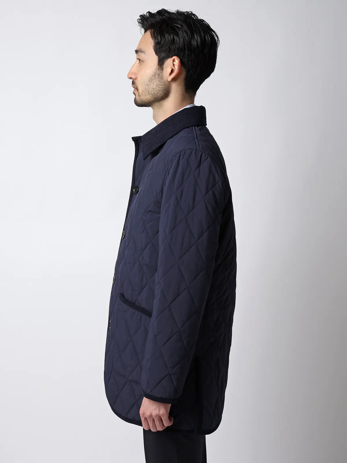 キルティングアウター/撥水/コーデュラナイロン/無地 ネイビー S