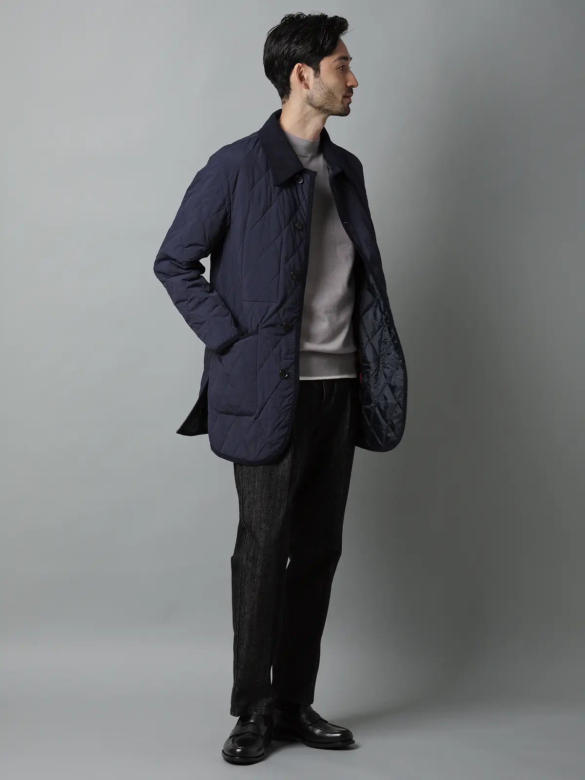 キルティングアウター/撥水/コーデュラナイロン/無地 ネイビー S