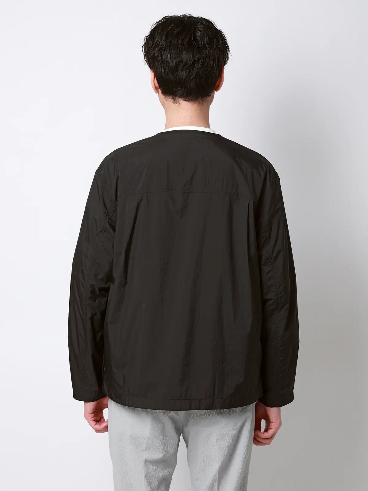 FLAT/Vカラーアウター/ウォッシャブル/UVカット/軽量/ナイロンワッシャー/無地 ブラック M