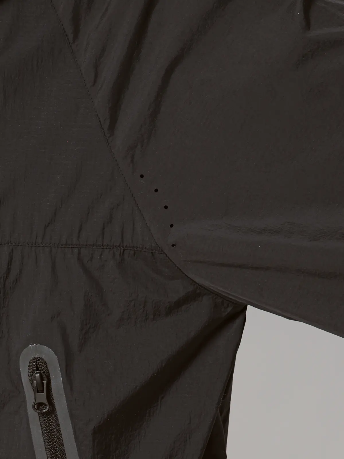 FLAT／フードアウター／ウォッシャブル／UVカット／軽量／ナイロンワッシャー／無地 ブラック M