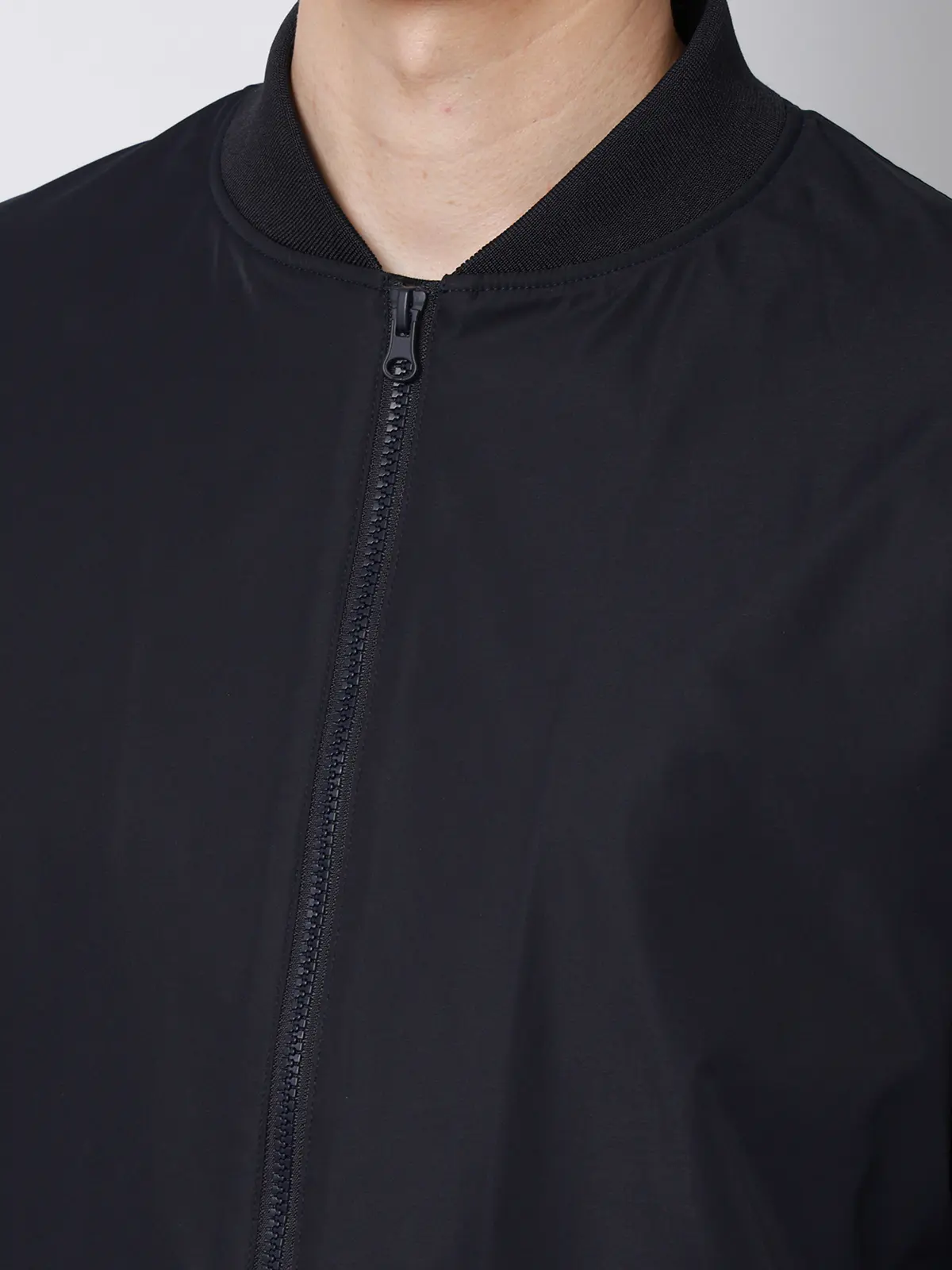 FLAT／アウター／MA-1／ウォッシャブル／ストレッチ／速乾／シルキーツイル／無地 ネイビー M