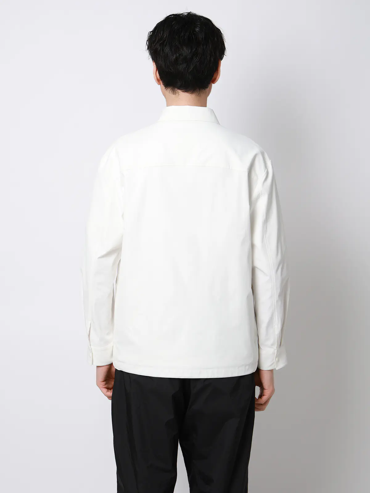 FLAT/シャツアウター/ウォッシャブル/ストレッチ/速乾/シルキーツイル/無地 ホワイト S