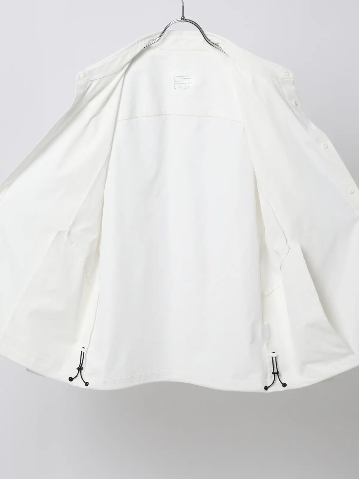 FLAT/シャツアウター/ウォッシャブル/ストレッチ/速乾/シルキーツイル/無地 ホワイト S