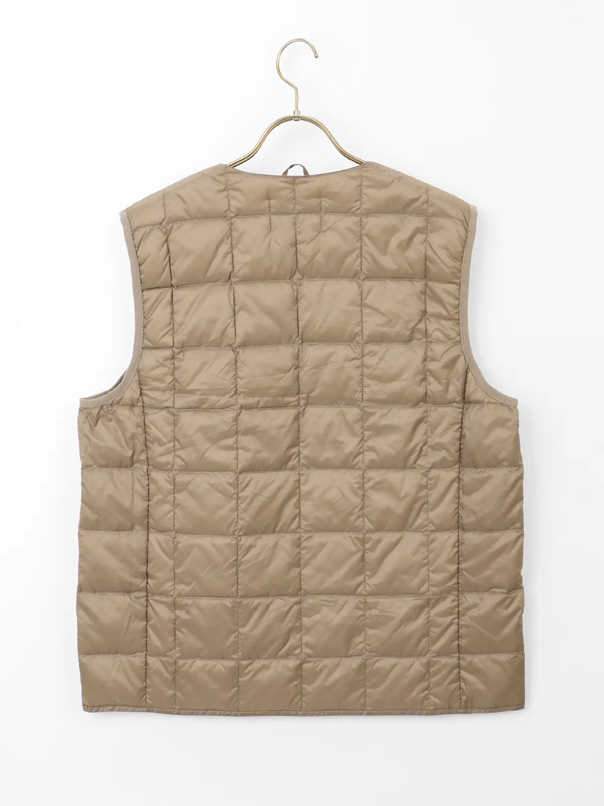 インナーダウンベスト／TAION／ナイロン ベージュ S